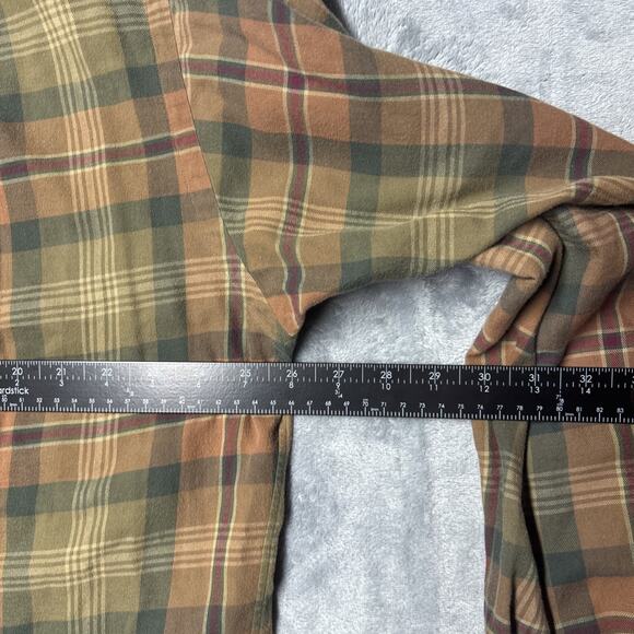 Ralph Lauren Blake Long Sleeve Button Down Shirt Mens Large Brown Green Plaid - Picture 6 of 6